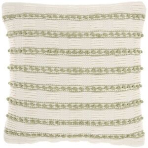 Mina Victory- 18"x18" Life Styles Woven Lines and Dots Square Throw Pillow Sage